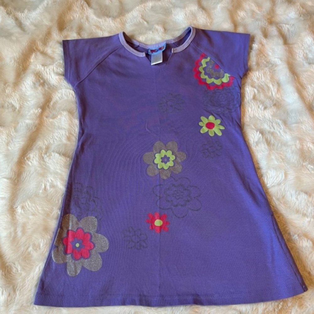 2/$30 Winkz Purple Floral Dress Girls Size 6 Vintage